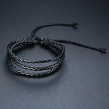 4Pcs/ Set Braided Wrap Leather Bracelets