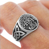 Stainless Steel Tree of Life Yggdrasil Knotwork Ring