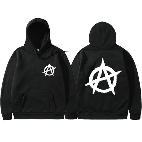 3D Printed Anarchy Design Patchwork Style Hoodie
