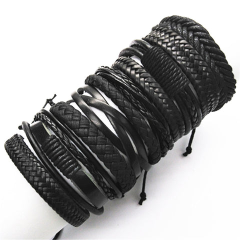 10pcs/set Wrap Woven Handmade Men Bracelets