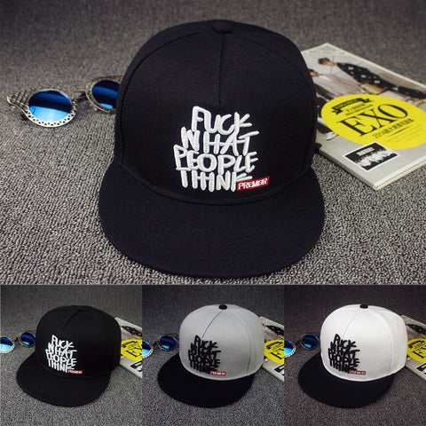 "F*ck What People Think" Embroidered Flatbill Cap
