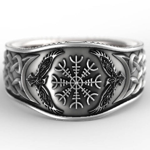 Nordic Mythological Story Viking Compass Ring