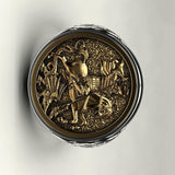Two-tone Gold Metal Ancient Roman Soldier Vintage Knight Rings Ancient