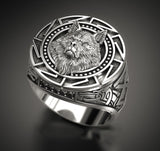 Two-tone Gold Metal Ancient Roman Soldier Vintage Knight Rings Ancient