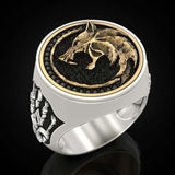 Two-tone Gold Metal Ancient Roman Soldier Vintage Knight Rings Ancient
